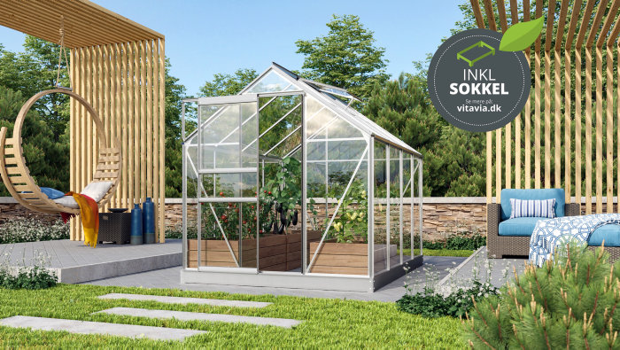 Växthus Venus 5000 Alu Gas Sockel 5 m² Vitavia